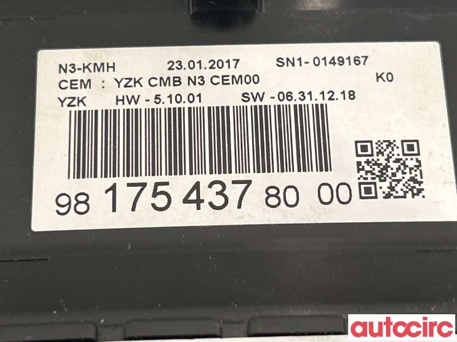 Instrumentpanel til Citroën Jumpy 2016-->> (Type III)  (CITROEN|9842119280|9837561180|9817543780)