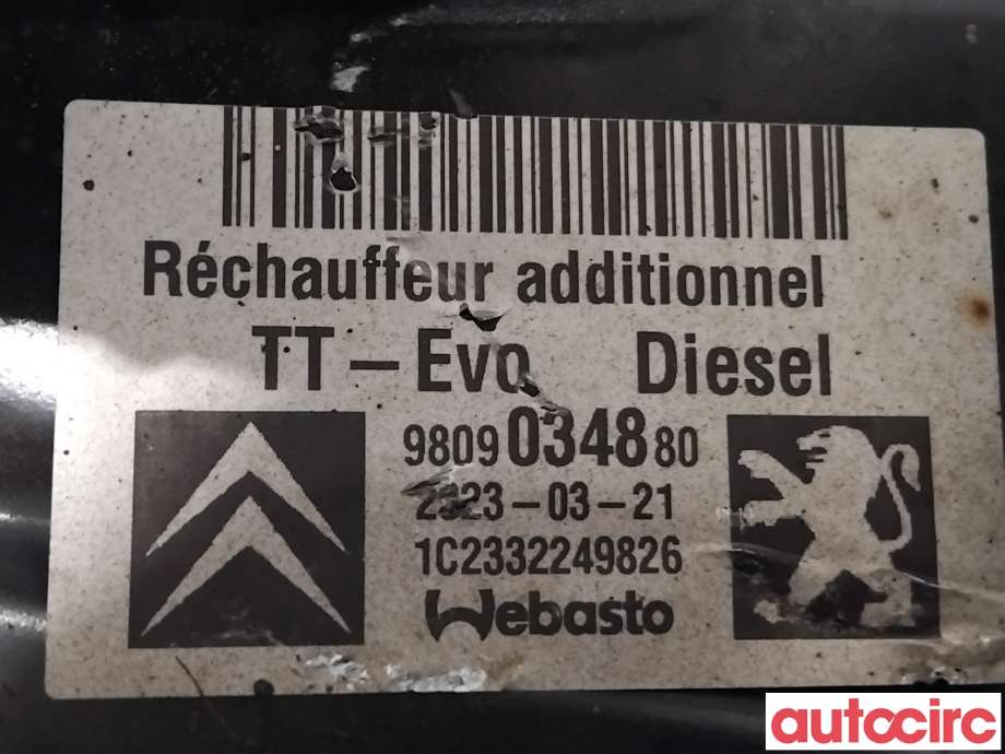 Dieselvarmer til Opel Vivaro C 2020-->> (OPEL|9809034880|)