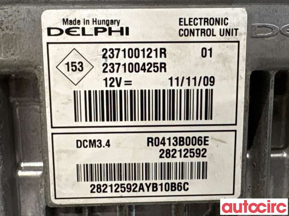 Styreenhet motor til Renault Megane 2009-2016 Type III  (RENAULT|237100425R|28212592|237100121R)
