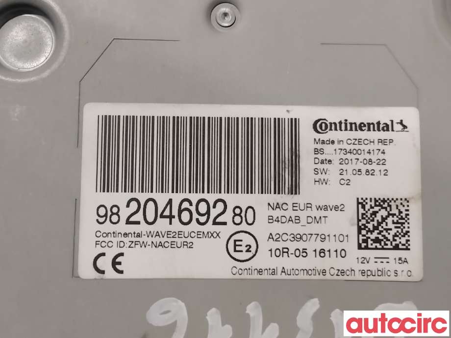 Bilstereo navigasjon til Citroën C4, Picasso 2013-2018 (Type II)  (CITROEN|1623566580|A2C3907791101|9820469280)