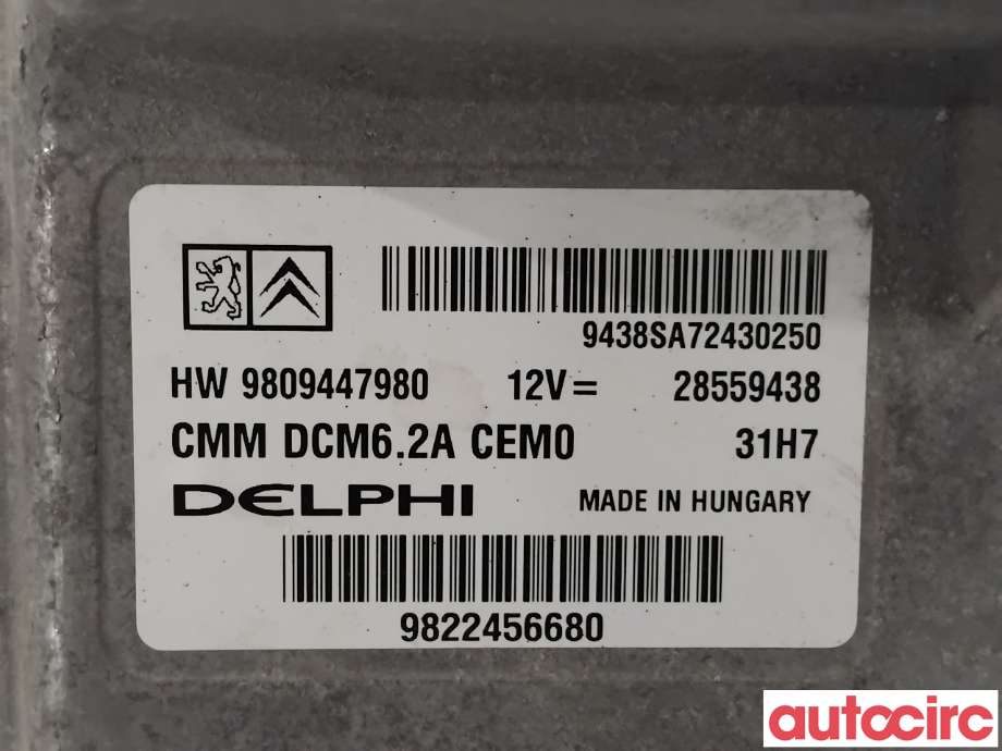 Styreenhet motor til Citroën C4, Picasso 2013-2018 (Type II)  (CITROEN|1677628180|28559438|9809447980)