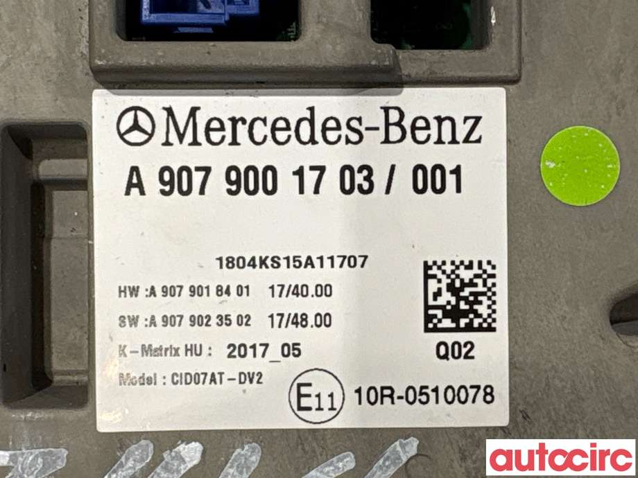 Multimedia display (MCU - Media Controller Unit) til Mercedes Sprinter 2018-->> (907/910) (907/910) (MERCEDES|A9079001703|CID07AT-DV2|A9079000508)