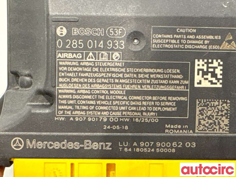 Airbag elektronikk til Mercedes Sprinter 2018-->> (907/910) (907/910) (MERCEDES|A9079004105|0285014933|A9079006203)
