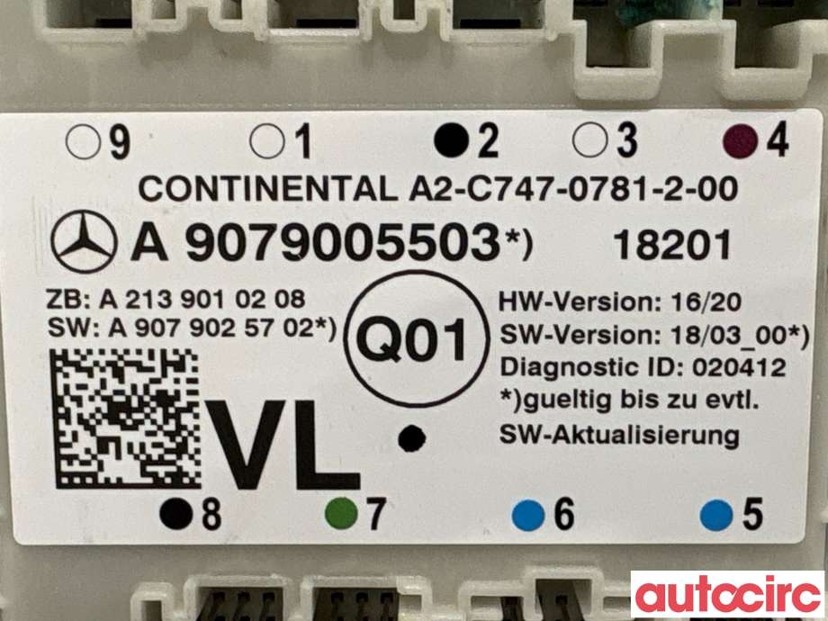 Styreenhet dør venstre foran til Mercedes Sprinter 2018-->> (907/910) (907/910) (MERCEDES|A1679008405|A2-C747-0781-2-00|A1679002108)