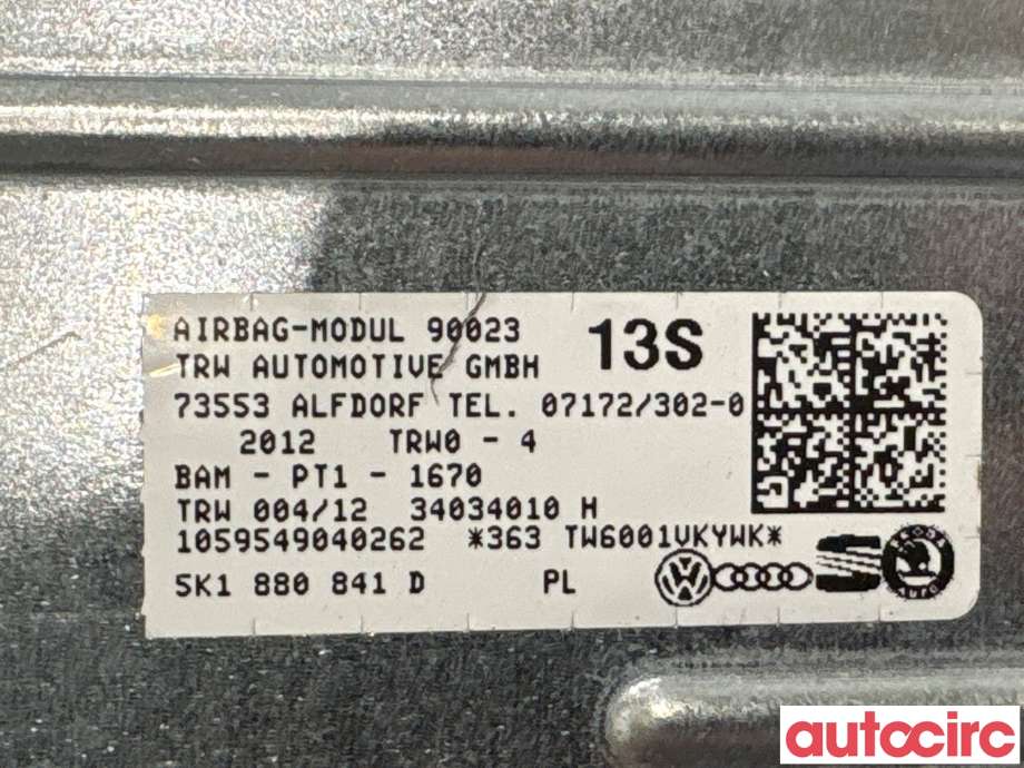 Airbag kne til VW Golf VI 2008-2012 (VOLKSWAGEN|5K1880841D||5K1880841F)