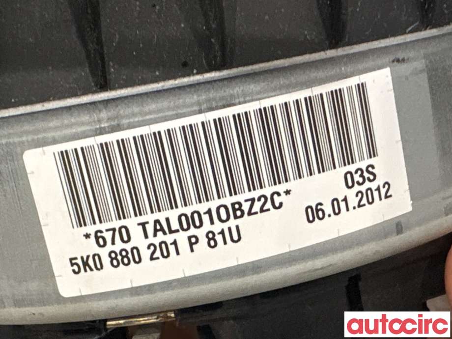 Airbag rattpute til VW Golf VI 2008-2012  (VOLKSWAGEN|5K0880201AA||5K0880201P)