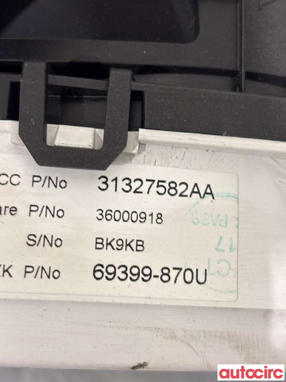 Instrumentpanel til Volvo XC60 2008-2013 (Type I, Fase 1) (VOLVO|36001836|69399-870U|31327582)