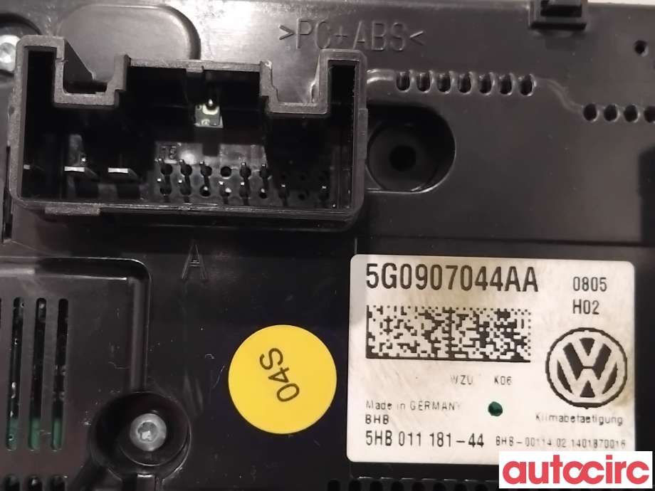 Varmeapparat betjening til VW Golf VII 2012-2017 (Fase 1)  (VOLKSWAGEN|5G0907044BD|5HB011181-44|5G0907044CF)