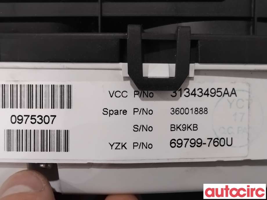 Instrumentpanel til Volvo V70 2007-2013 (Type III, Fase 1) (VOLVO|36001888|69799-760U)