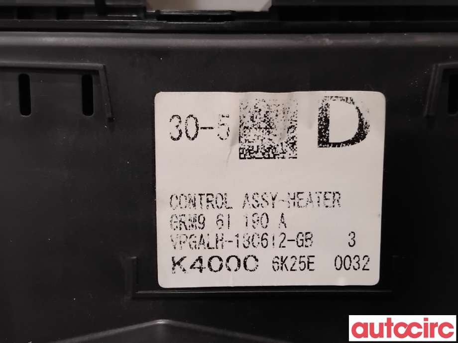 Varmeapparat betjening til Mazda 6 2015-2018 (Type III, Fase 2) (MAZDA|GRM9-61-190C||GRM961190A)