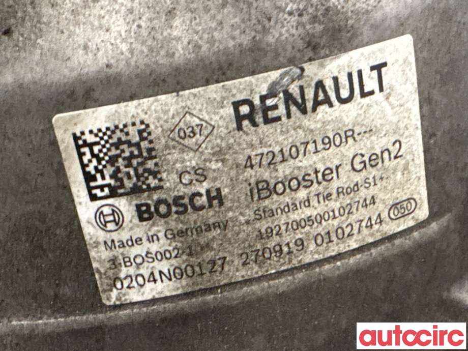 Bremsekraft-forsterker til Renault Zoe 2013-2019 (Fase 1) (RENAULT|472107190R|0204N00127)