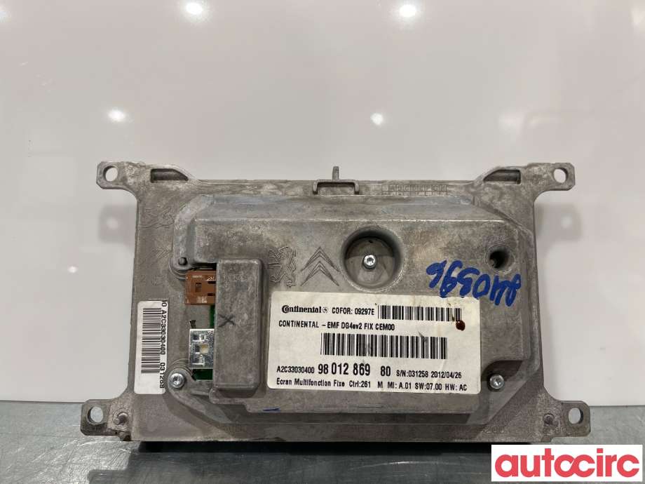 Multimedia display (MCU - Media Controller Unit) til Peugeot 508 2011-2014 (Type I, Fase 1)  (PEUGEOT|9801286980)