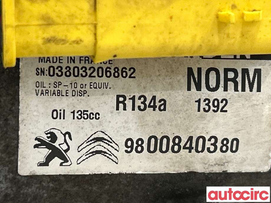 Aircondition kompressor til Peugeot 508 2011-2014 (Type I, Fase 1) (PEUGEOT|648769||9800840380)