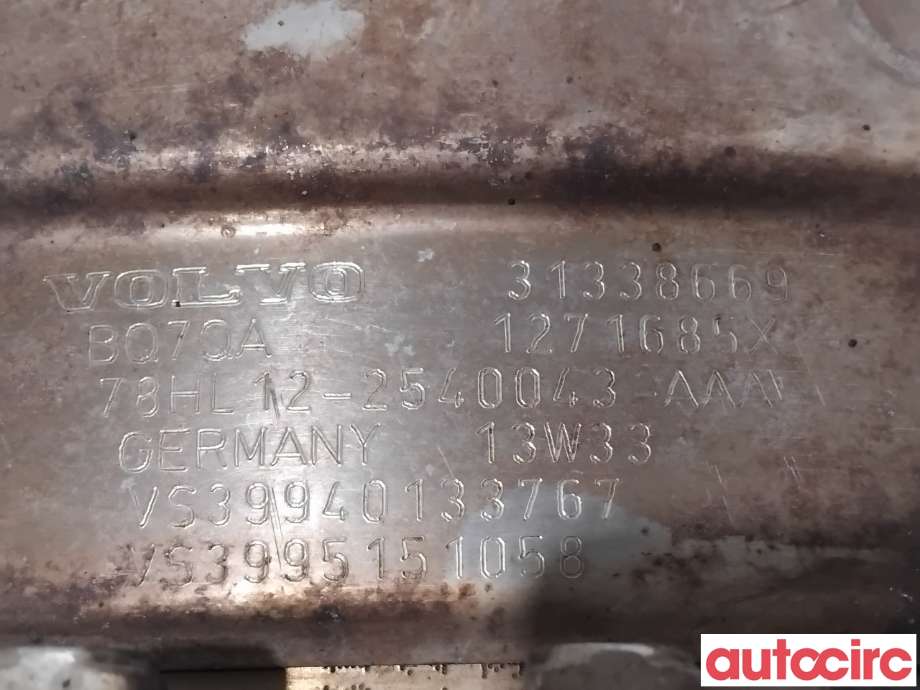 Partikkelfilter til Volvo V70 2014-2016 (Type III, Fase 2) (VOLVO|36000646|78HL12-2540043-AAA|31338669)