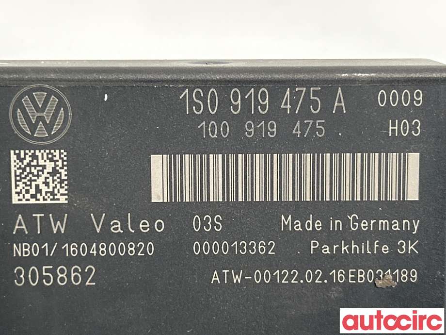 Styreenhet parkering til VW E-Up 2013-2019  (VOLKSWAGEN|1S0919475A|)
