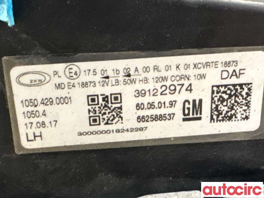 Frontlykt venstre halogen til Opel Insignia B 2017-->> (OPEL|39050372|662588537|39217211)