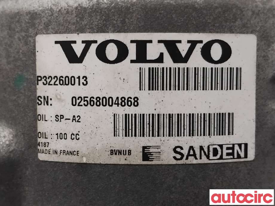 Aircondition kompressor til Volvo XC60 2017-->> (Type II)  (VOLVO|36012838|4187|32260013)