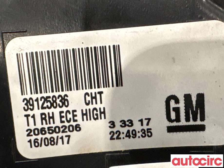 Baklykt høyre til Opel Insignia B 2017-->> (OPEL|39125836|20650206)