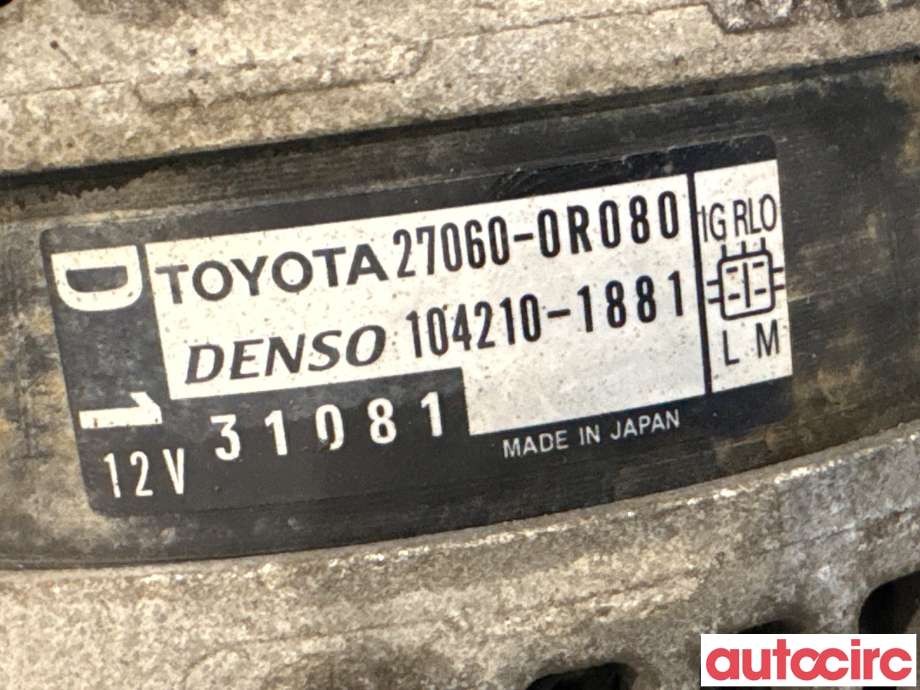 Dynamo til Toyota Avensis 2009-2015 (Type III, Fase 1)  (TOYOTA|270600R080|104210-1881|27060-0R080)