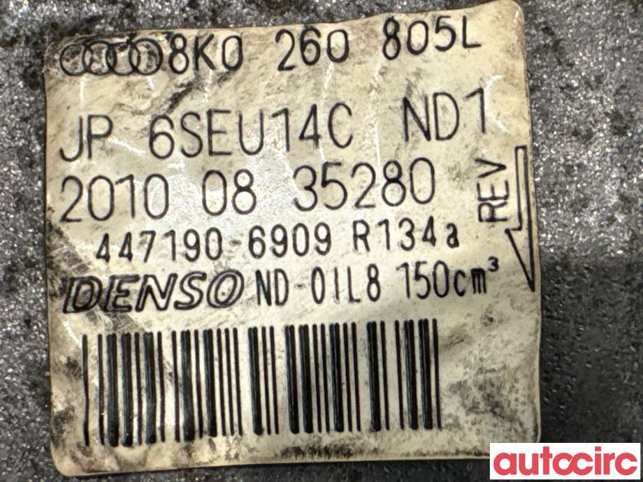 Aircondition kompressor til Audi A4, Allroad 2009-2016 (Type I) (B8) (B8) (AUDI|8K0260805L|447190-6909)