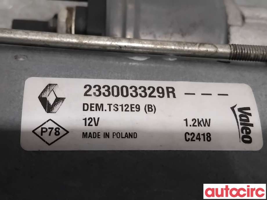 Starter diesel til Dacia Duster 2010-2017 (Type I) (DACIA|233000603R|TS12E9|233003329R)