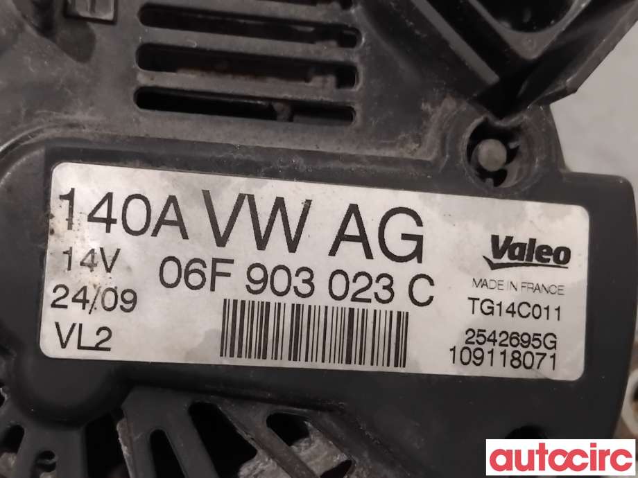 Dynamo til Audi A3 2009-2012 (Type II, Fase 2) (AUDI|06F903023HX|TG14C011|06F903023C)