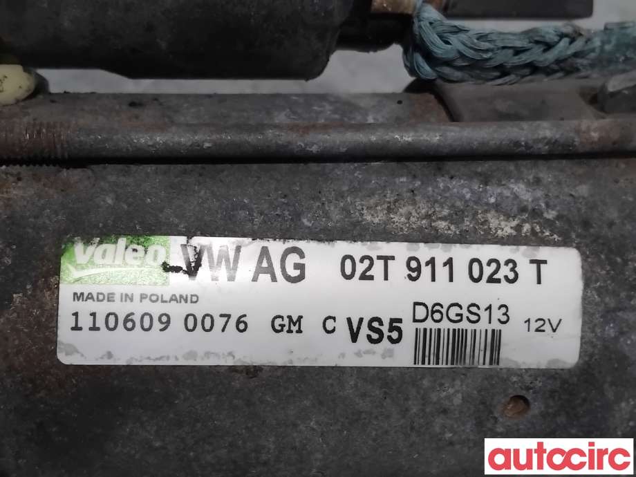 Starter til Audi A3 2009-2012 (Type II, Fase 2) (AUDI|NO NR|D6GS13|02T911023T)