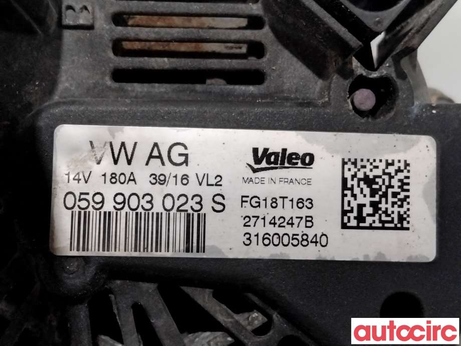 Dynamo til VW Amarok 2016-2022 (Type I, Fase 2) (VOLKSWAGEN|059903023SX|FG18T163|059903023T)