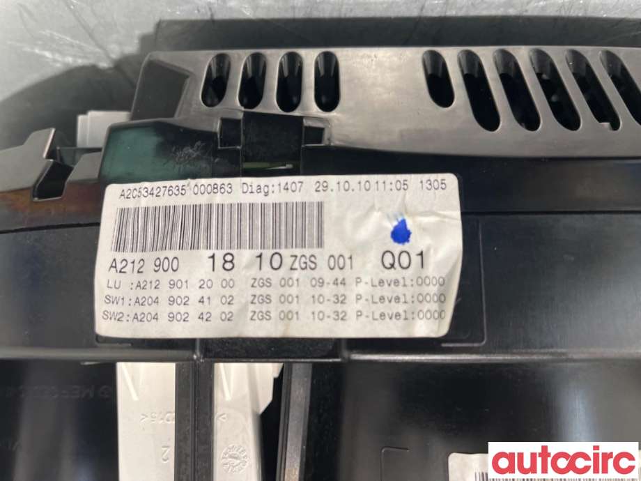 Instrumentpanel til Mercedes E-Klasse 2009-2013 (Fase 1) (W212) (W212) (MERCEDES|A2129001810|A2C53427635|A2129003010)
