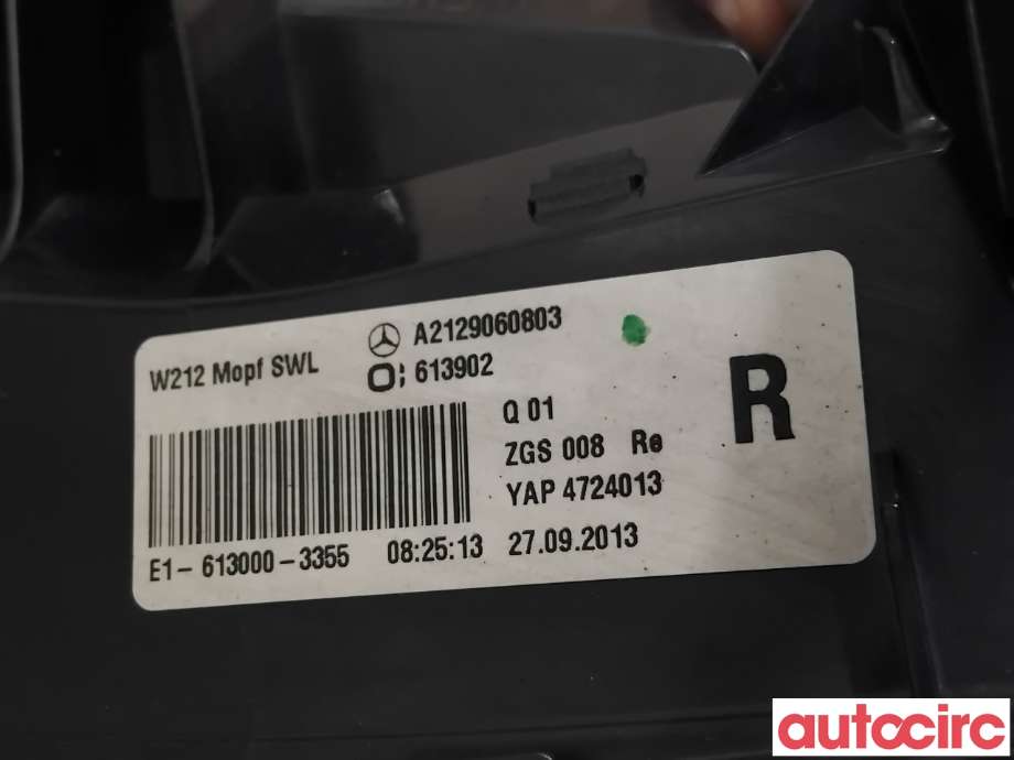 Baklykt høyre til Mercedes E-Klasse 2013-2016 (Fase 2) (W212) (W212) (MERCEDES|A2129060803|613902)
