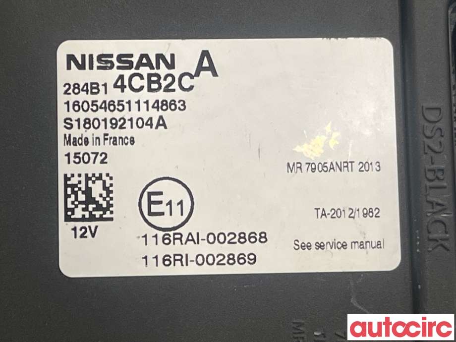Styreenhet comfort (BCM) til Nissan Qashqai 2014-2021 (Type II)  (NISSAN|284B14CB2C)