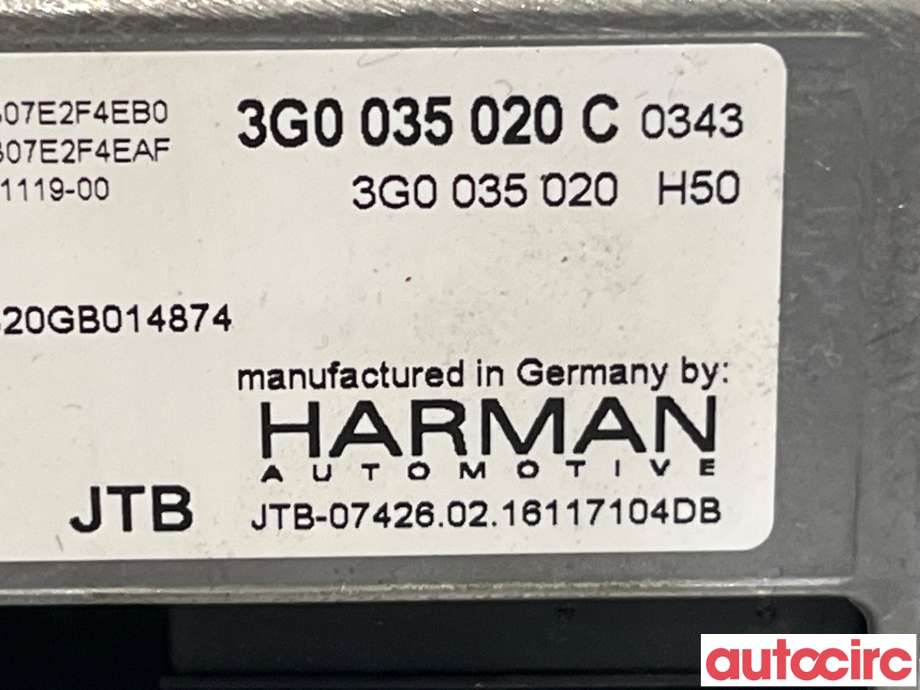 Bilstereo til VW e-Golf 2014-2017 (Fase 1)  (VOLKSWAGEN|3G0035020C)