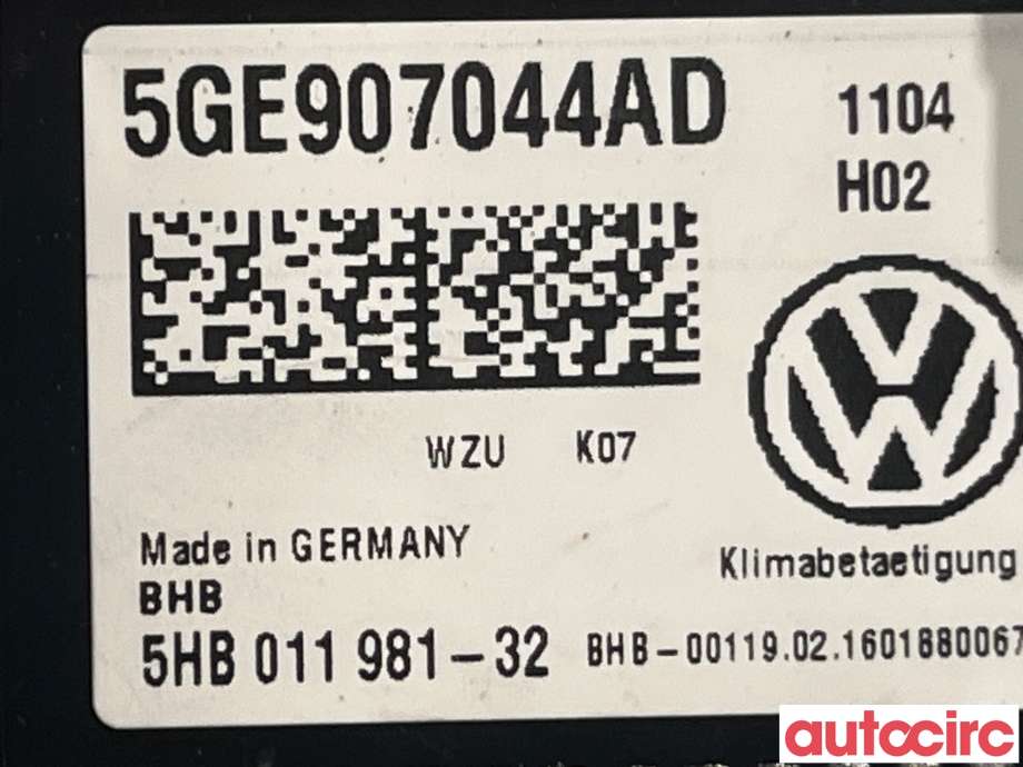Varmeapparat betjening til VW e-Golf 2014-2017 (Fase 1) (VOLKSWAGEN|5GE907044AD)