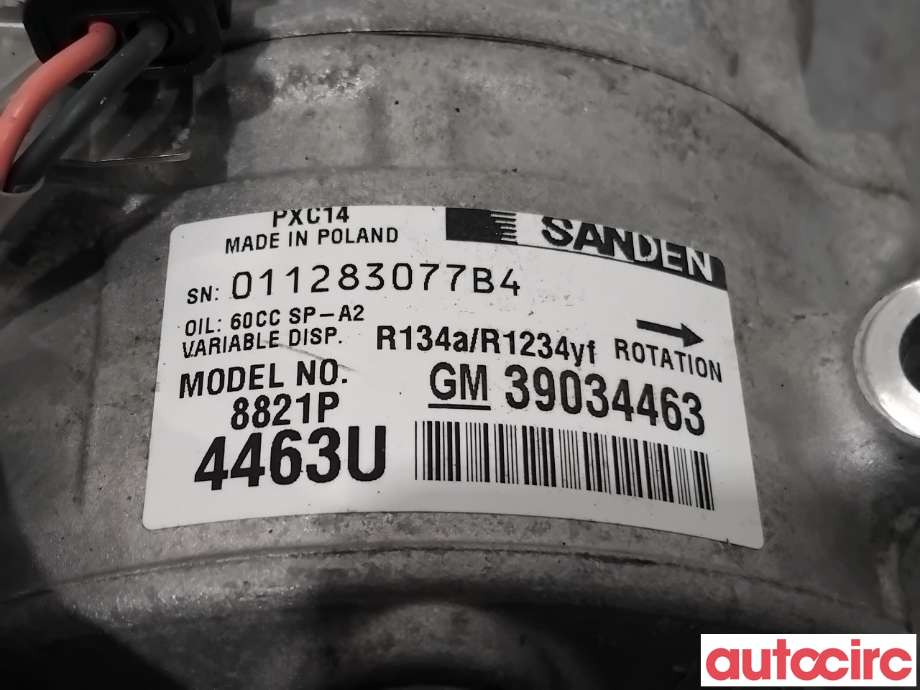 Aircondition kompressor til Opel Insignia B 2017-->>  (OPEL|NO NR|PXC148821|39034463)