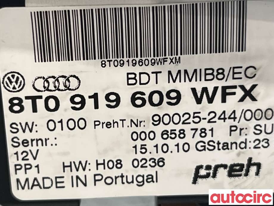 Diverse deler til Audi A4, Allroad 2009-2016 (Type I) (B8) (B8) (AUDI|8T0919609WFX|8T0919609)
