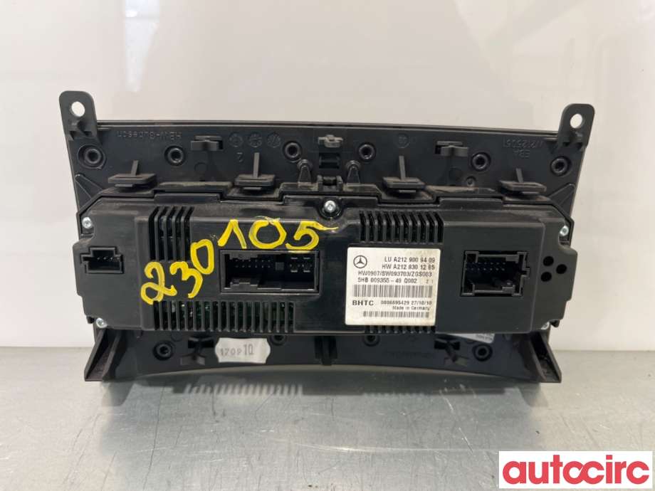 Varmeapparat betjening til Mercedes E-Klasse 2009-2013 (Fase 1) (W212) (W212) (MERCEDES|A2129008908|5HB009355-49|A2129006627)