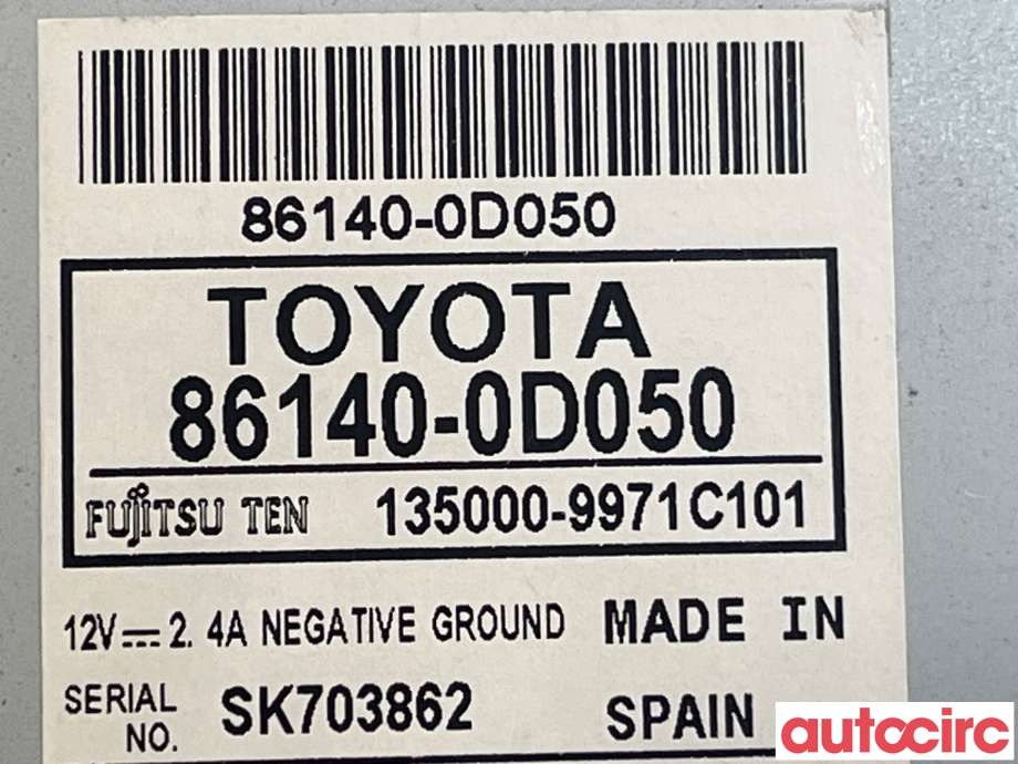 Bilstereo til Toyota Yaris 2012-2014 (Type III, Fase 1) (TOYOTA|861400D050)