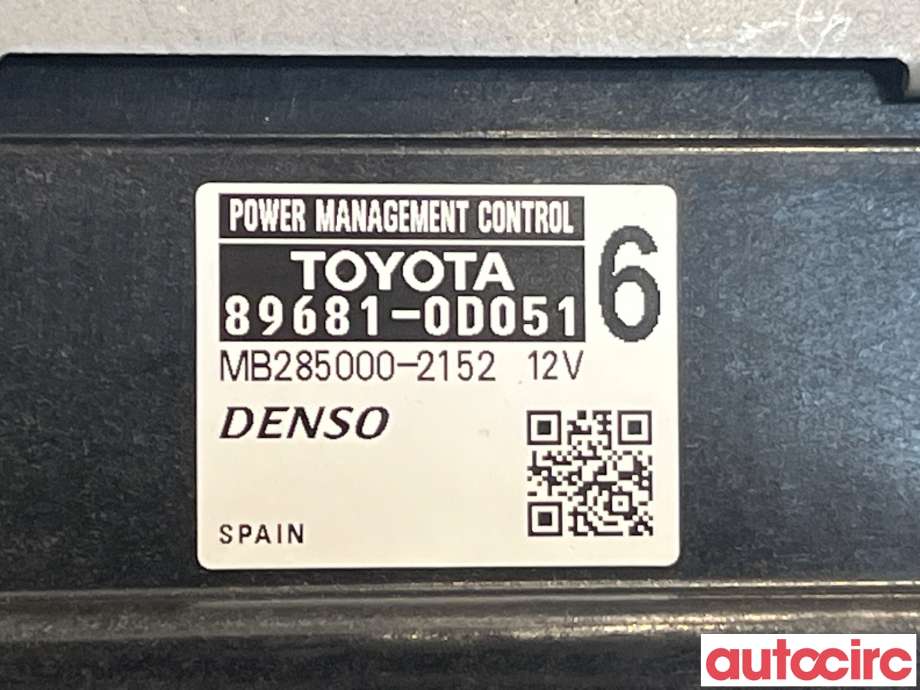 Styreenhet diverse til Toyota Yaris 2012-2014 (Type III, Fase 1)  (TOYOTA|896900D061|896810D051)