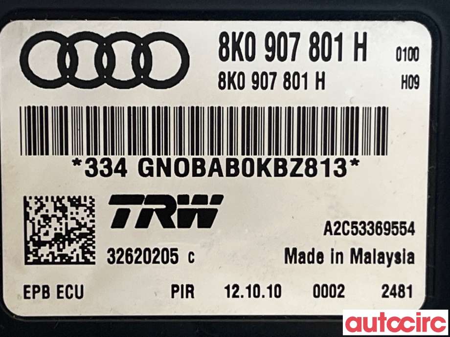 Styreenhet elektrisk parkbrems (EPB - Electric Parking Brake) til Audi A4, Allroad 2009-2016 (Type I) (B8) (B8) (AUDI|8K0907801H)