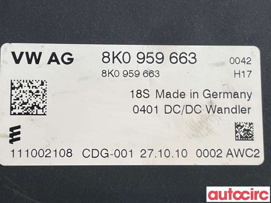 Styreenhet diverse til Audi A4, Allroad 2009-2016 (Type I) (B8) (B8) (AUDI|8K0959663)