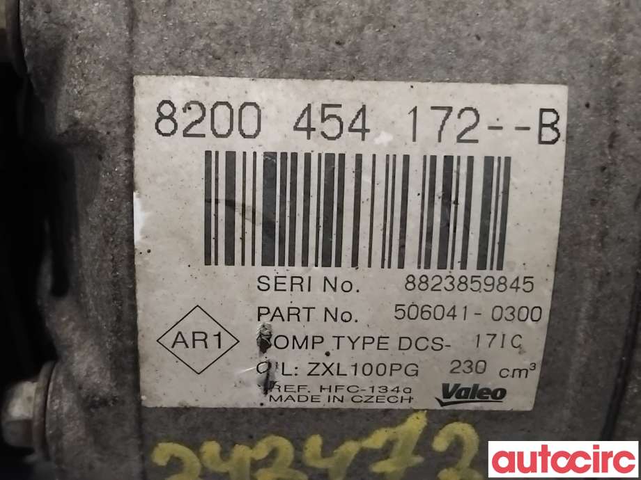 Aircondition kompressor til Opel Vivaro A 2006-2014 (OPEL|95599302|506041-0300|8200454172)