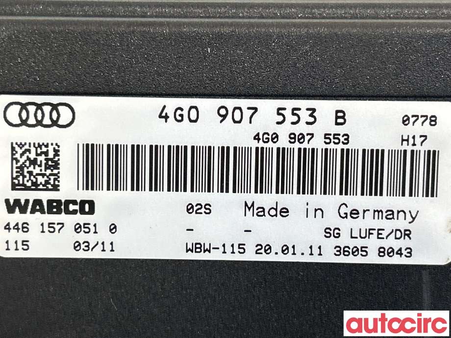 Styreenhet nivå/luftfjæring til Audi A7 2010-2014 (Type I, Fase 1)  (AUDI|4G0907553G||4G0907553B)