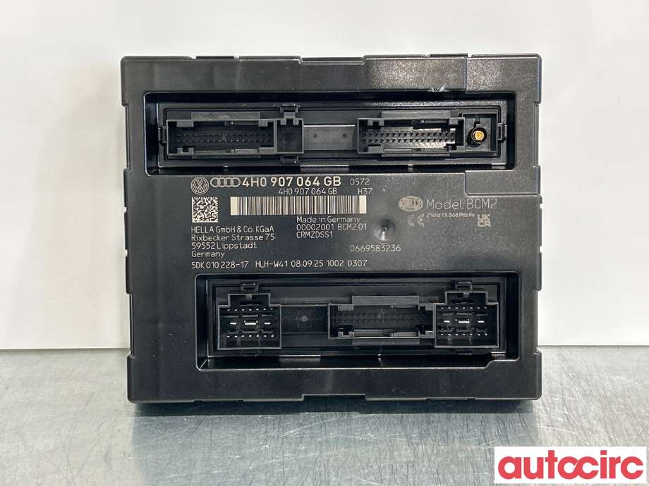 Styreenhet comfort (BCM) til Audi A7, 2010-2014 (Type I, Fase 1) (AUDI|4H0907064GB)