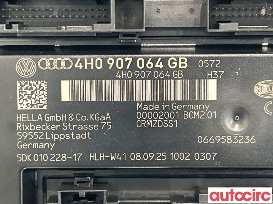 Styreenhet comfort (BCM) til Audi A7 2010-2014 (Type I, Fase 1) (AUDI|4H0907064GB|)