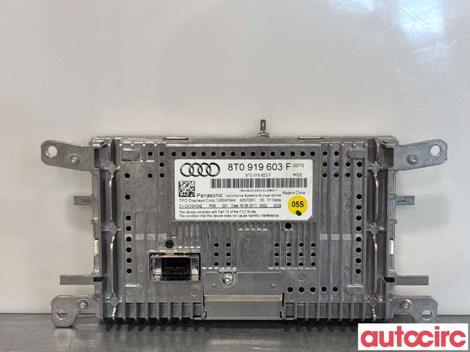 Multimedia display (MCU - Media Controller Unit) til Audi A4 2007-2014 (Type IV) (B8) (B8) (AUDI|8T0057603F|CV-CA10H0AE|8T0057603G)