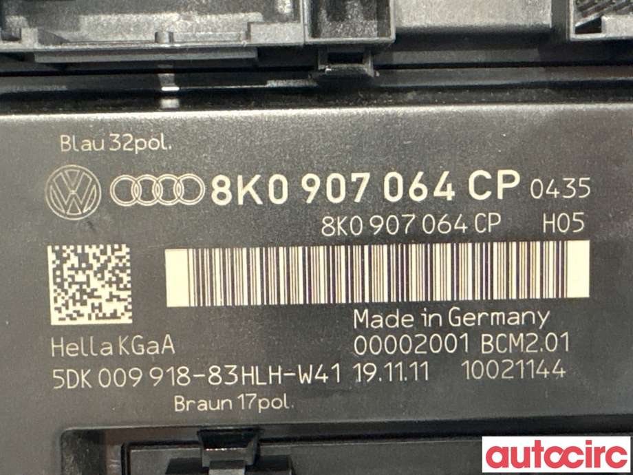 Styreenhet comfort (BCM) til Audi A4 2007-2014 (Type IV) (B8) (B8) (AUDI|8K0907064CQ|5DK009918-83|8K0907064CP)
