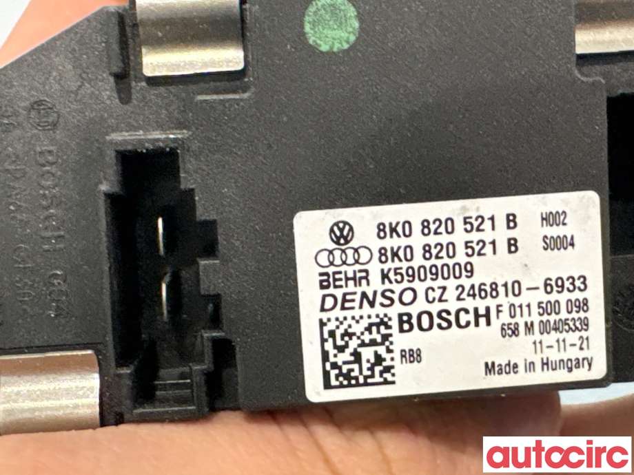 Varmeapparat motstand til Audi A4 2007-2014 (Type IV) (B8) (B8) (AUDI|8K0820521B|F011500098)