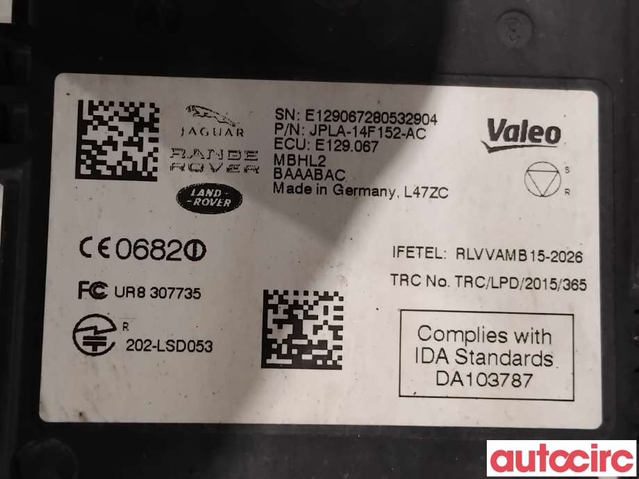 Sensor radar til Land Rover Discovery 2017-->> (Type V)  (LAND-ROVER|LR123894||JPLA-14F152-AC)