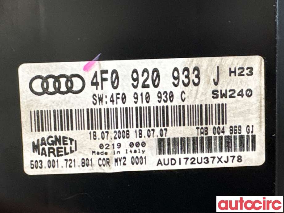 Instrumentpanel til Audi A6, Allroad 2008-2011 (Type II, Fase 2) (C6) (C6) (AUDI|4F0920934G|503001721801)