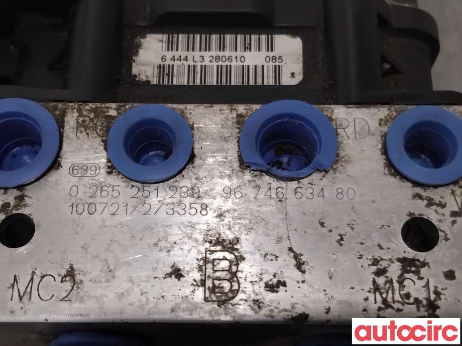 ABS sentral til Peugeot Partner 2008-2015 (Type II, Fase 1)  (PEUGEOT|1682609680|0265251239|9674663480)